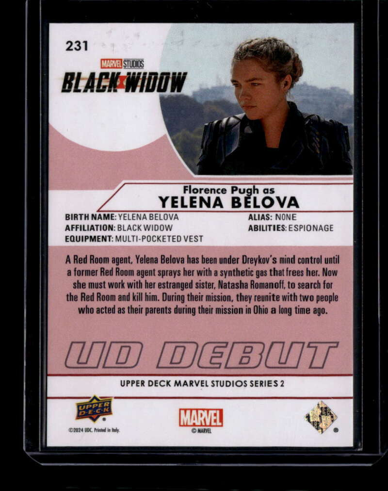 2024 UD Marvel Studios Outburst Red 231 Florence Pugh Yelena Belova RC Debut /25