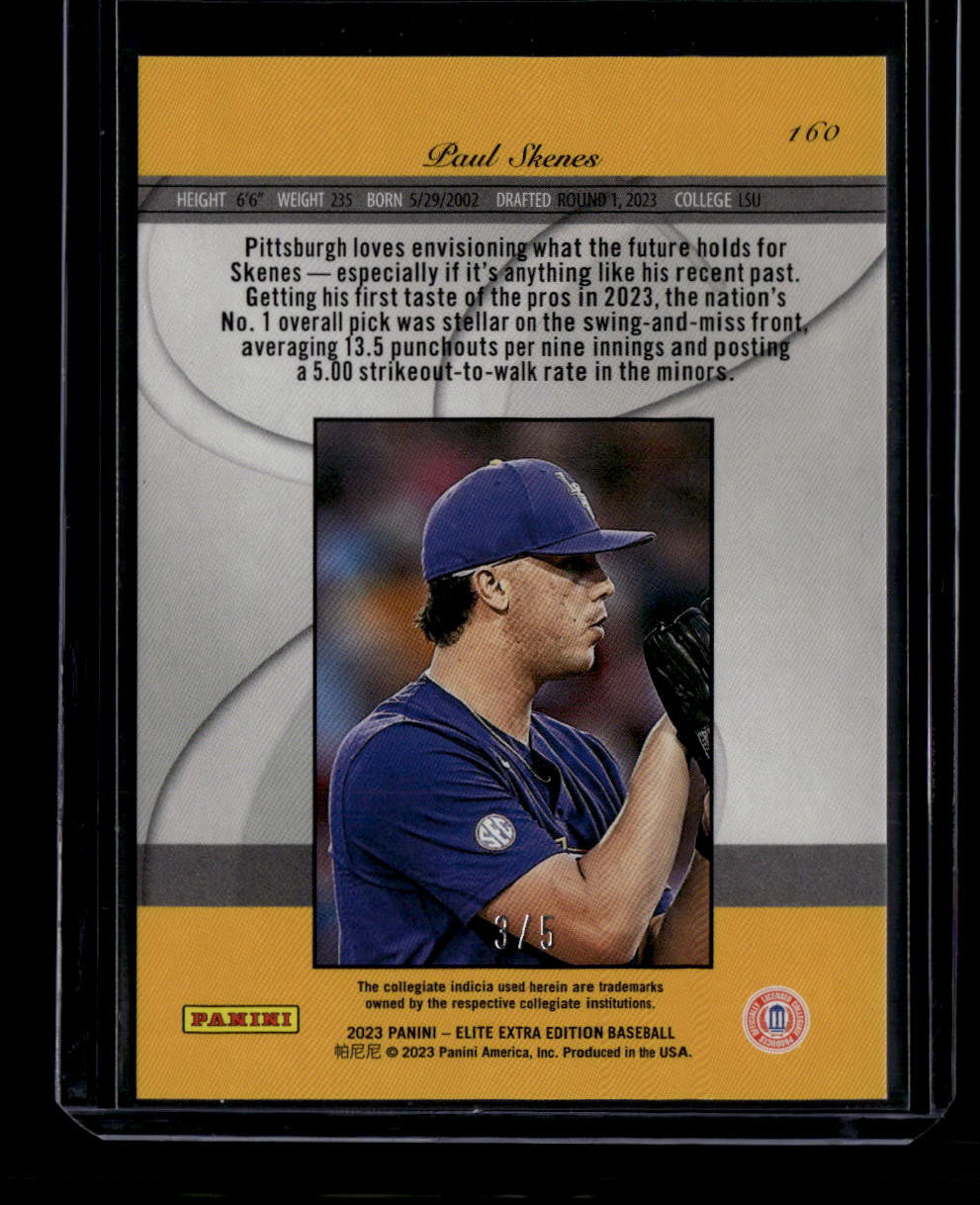 2023 Elite Extra Edition Red FOTL 160 Paul Skenes Rookie 3/5