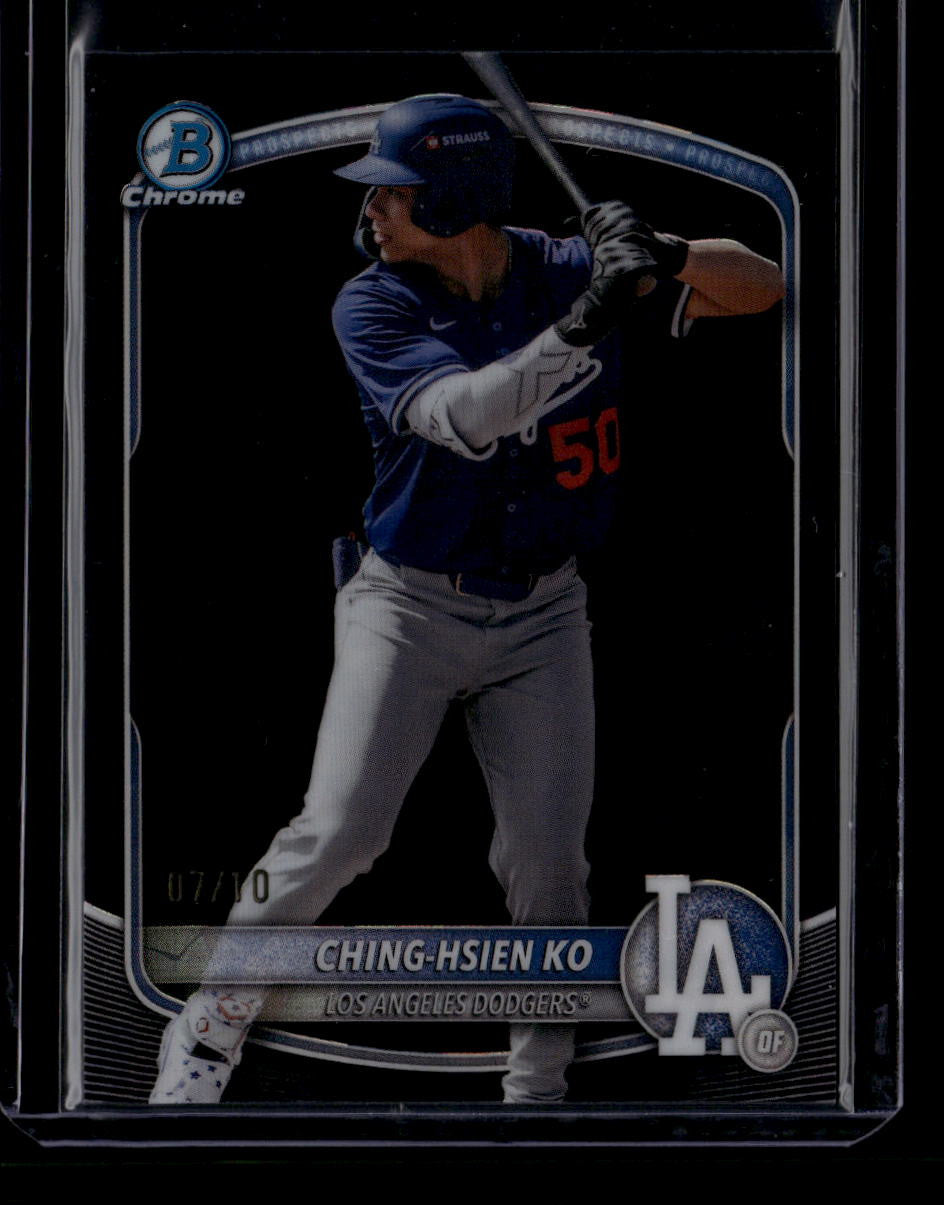 2025 Bowman Chrome Draft Sapphire Black Refractor bdc165 Ching-Hsien Ko RC 7/10