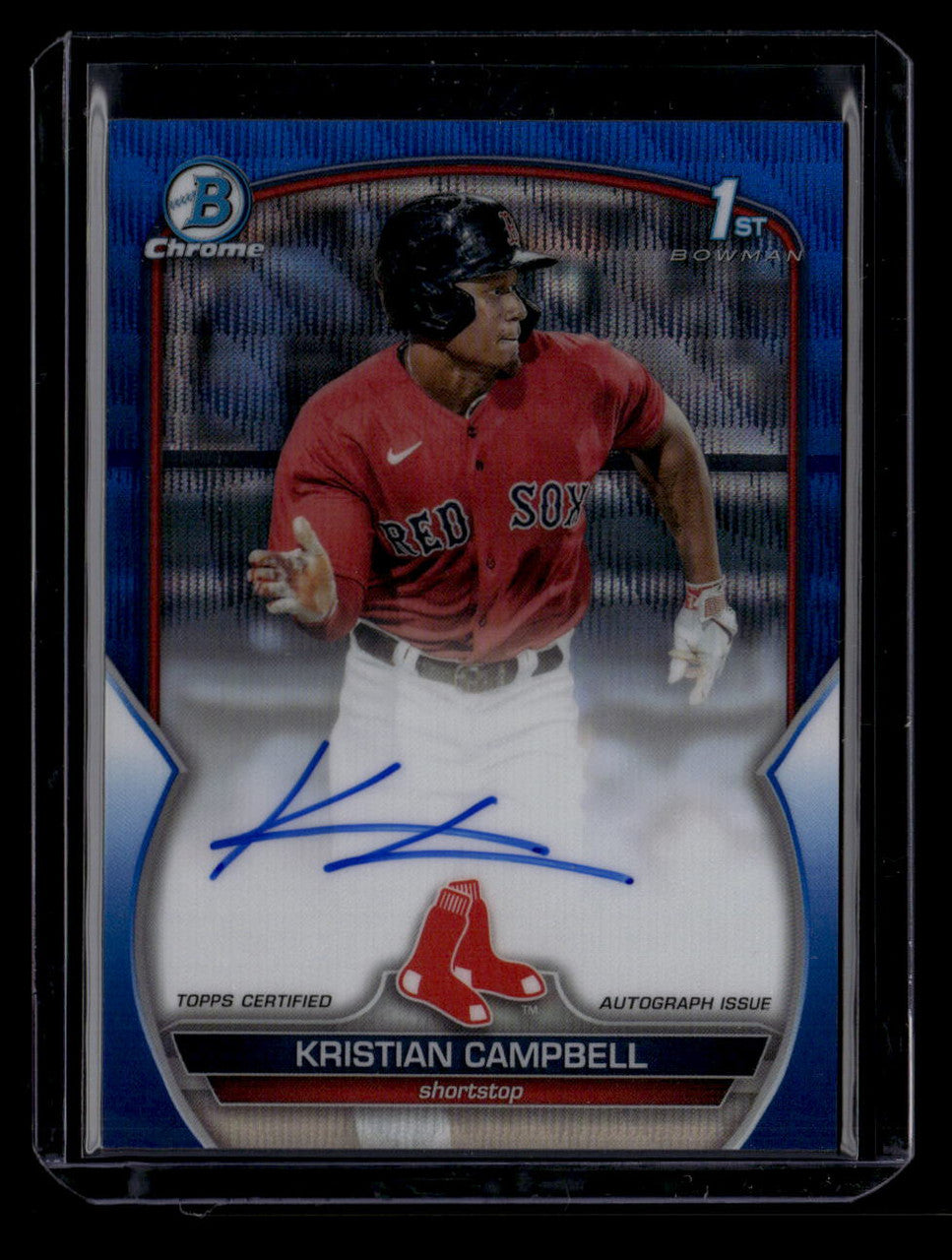 2023 Bowman Chrome Autographs Blue Wave Refractor Kristian Campbell RC Auto /150