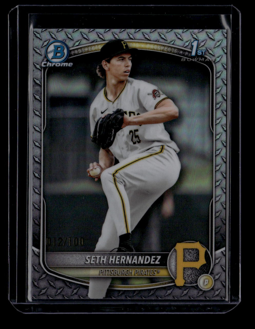 2025 Bowman Chrome Draft Steel Metal Refractor bdc25 Seth Hernandez RC 12/100