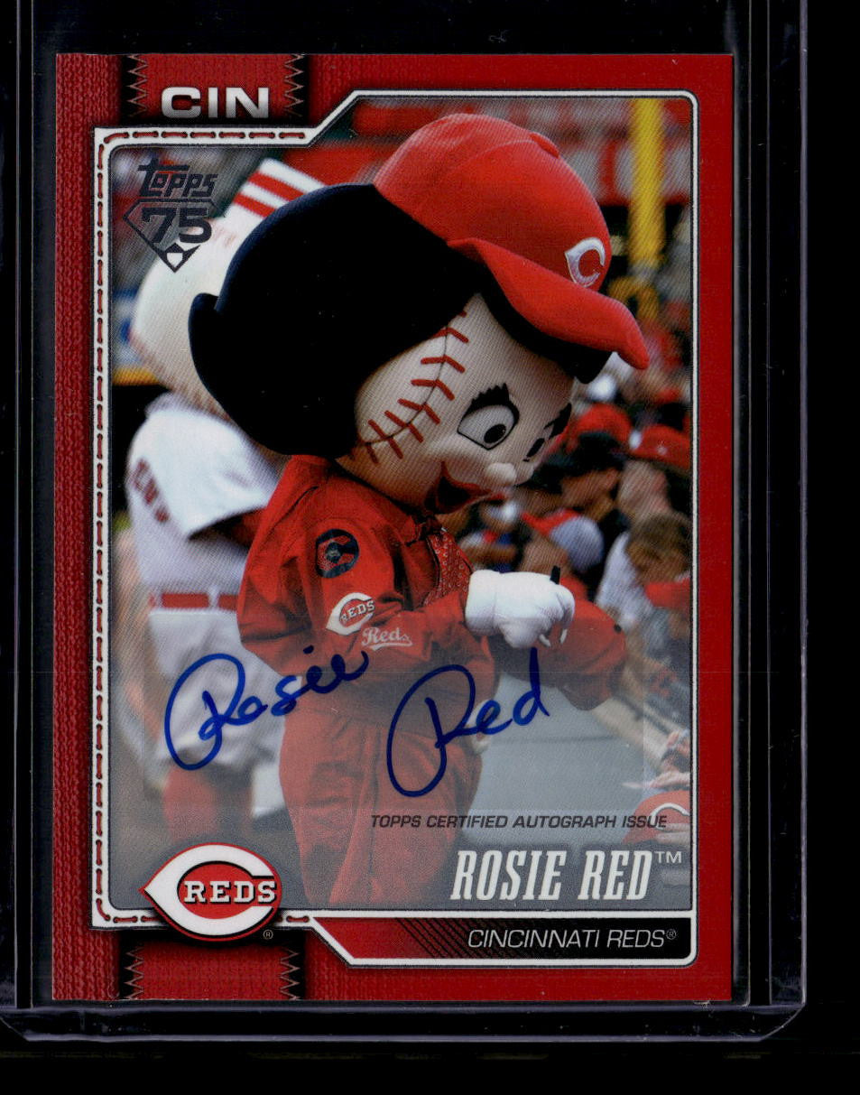 2026 Topps Celebration Mascots Autographs Red m6 Rosie Red Auto 3/5