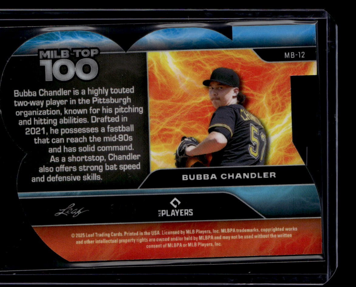 2025 Leaf Baseball Nation MiLB Top 100 Silver Crystals Bubba Chandler RC 5/15