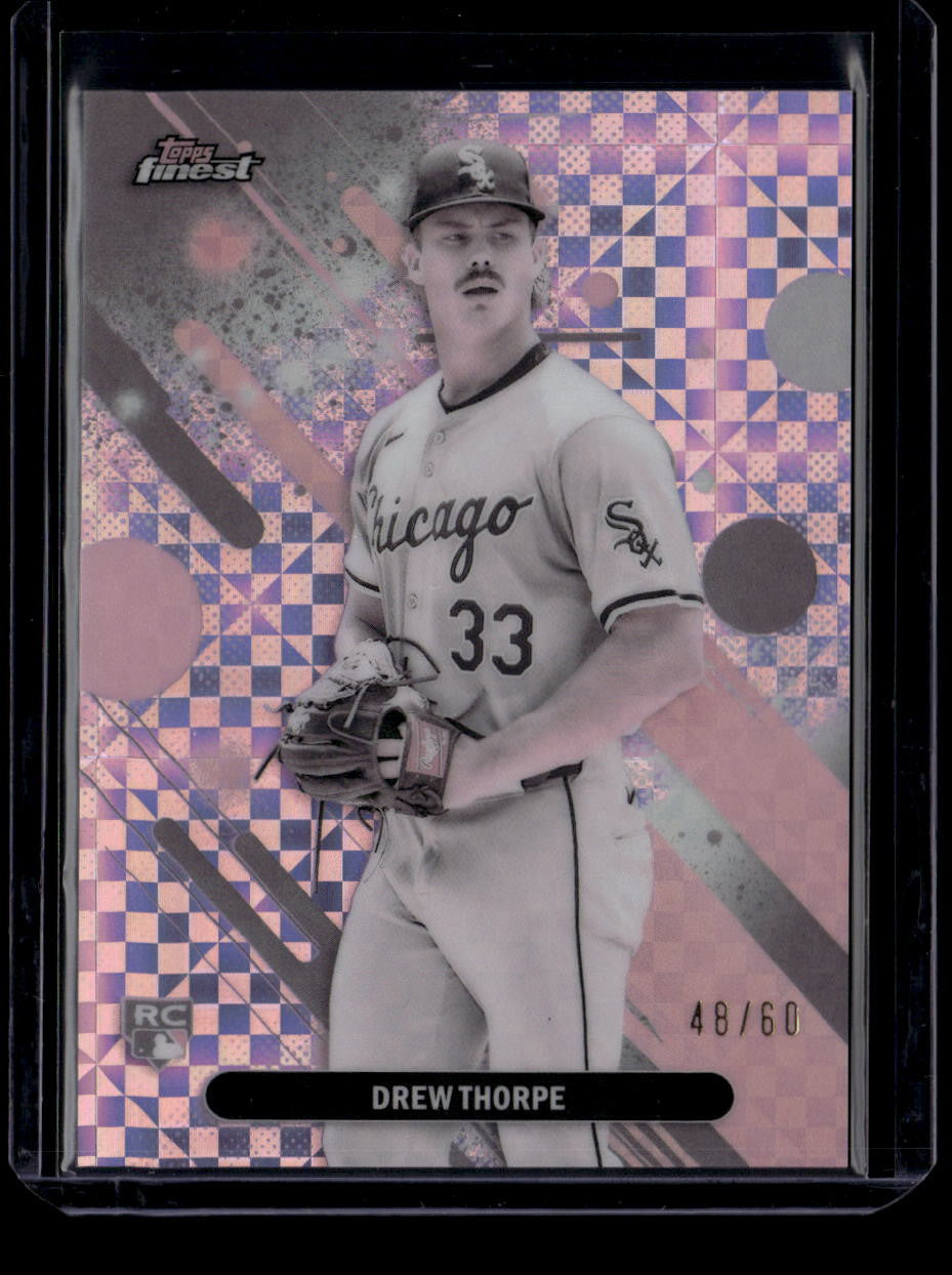 2025 Finest Pearl Checkerboard Refractor 15 Drew Thorpe Rookie 48/60