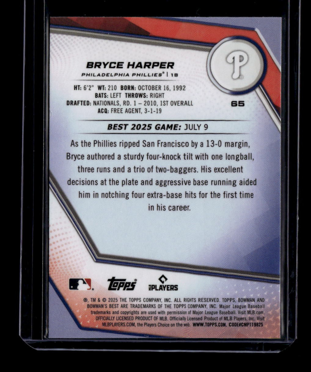 2025 Bowman's Best Blue Refractor 65 Bryce Harper 80/150