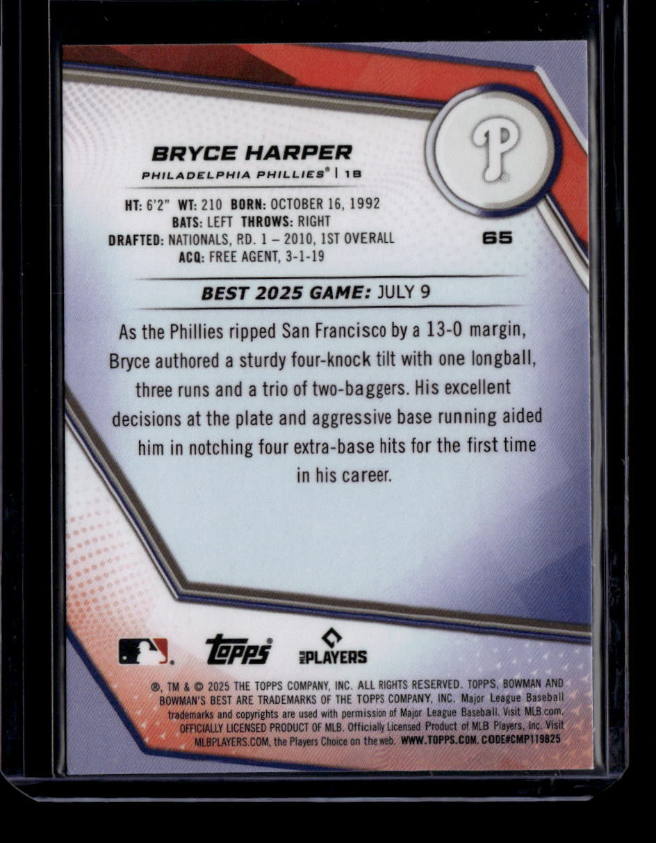 2025 Bowman's Best Blue X-Fractor 65 Bryce Harper 2/150