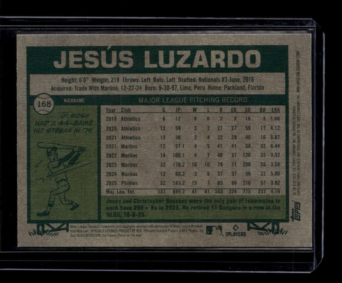 2026 Topps Heritage Nickname Variations 168 Jesus Luzardo Lizard King SP