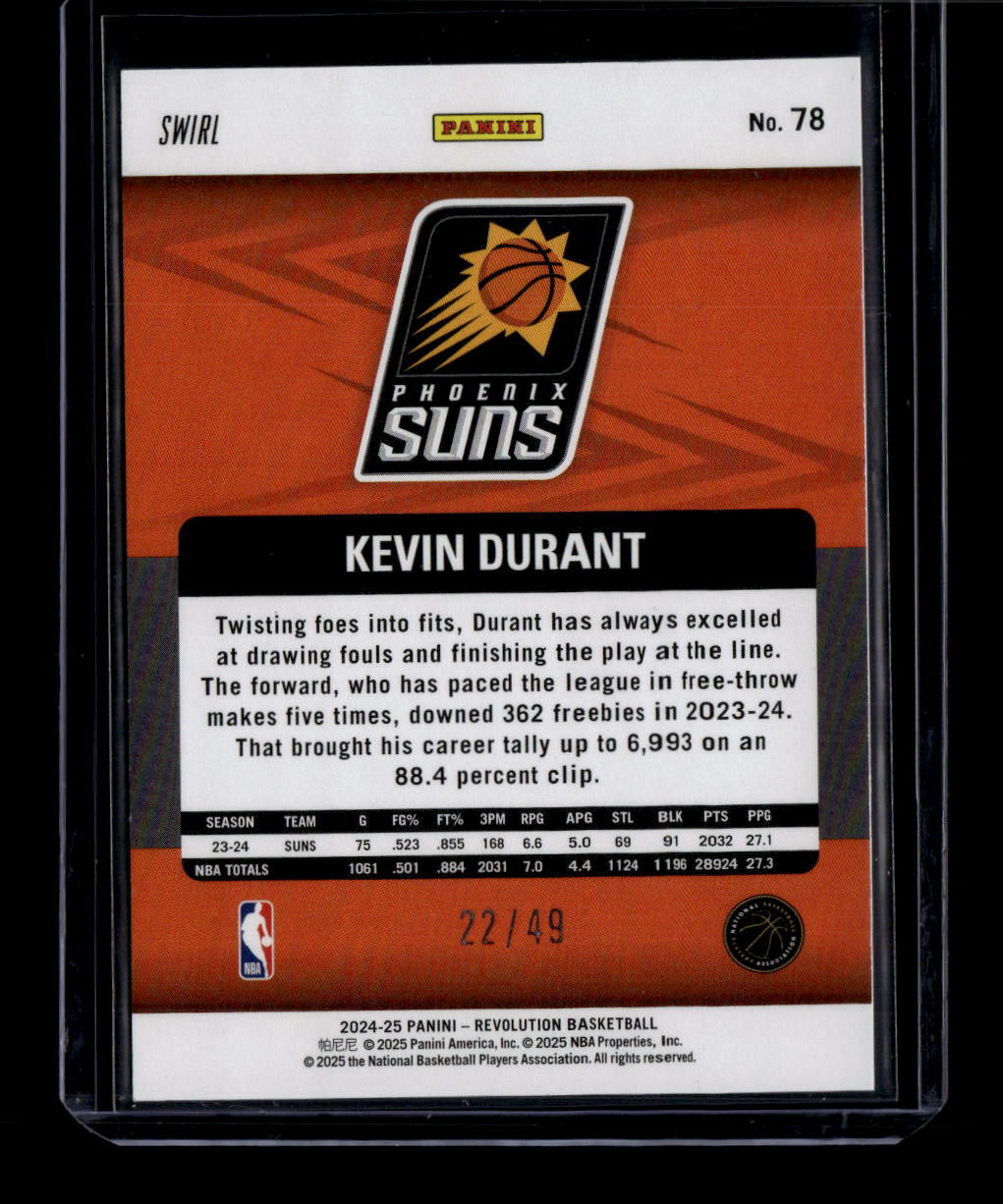 2024-25 Panini Revolution Teal Swirl 78 Kevin Durant 22/49