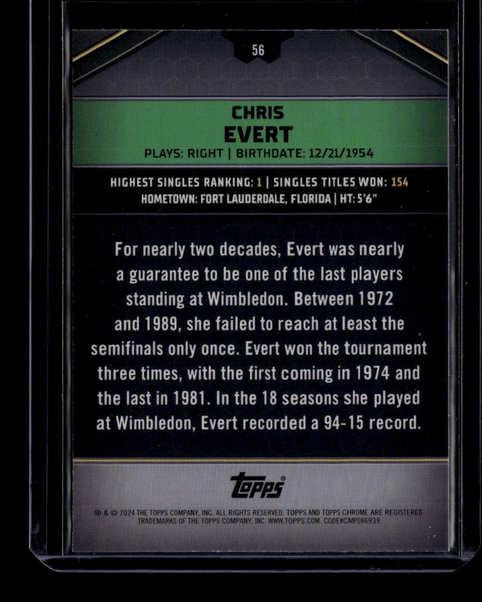 2024 Topps Graphite Green Refractor 56 Chris Evert 1/75