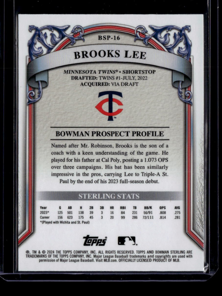 2024 Bowman Sterling Prospects Gold Refractor bsp16 Brooks Lee Rookie 49/50