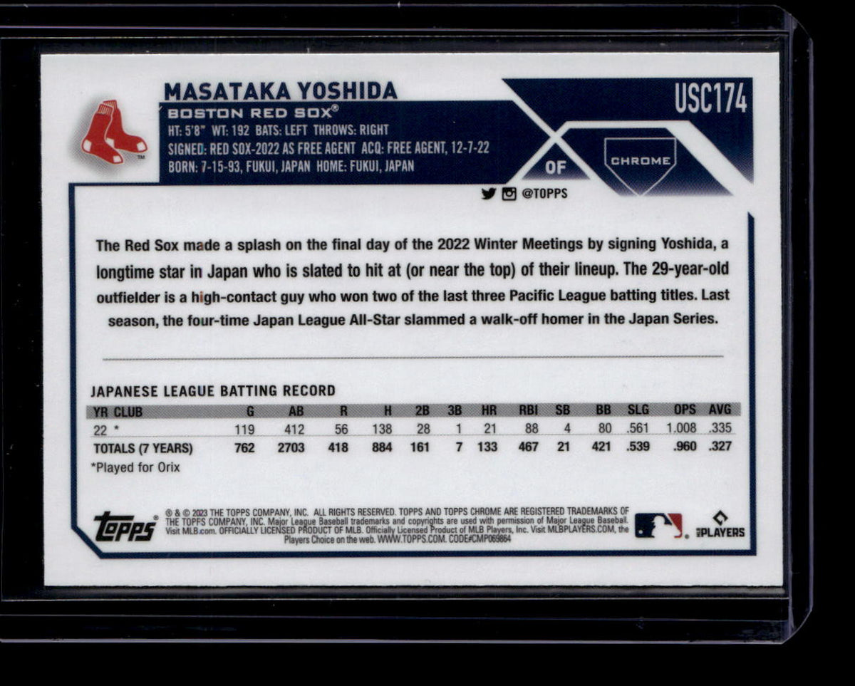 2023 Topps Chrome Update Photo Variations usc174 Masataka Yoshida Rookie SP ID: 183649