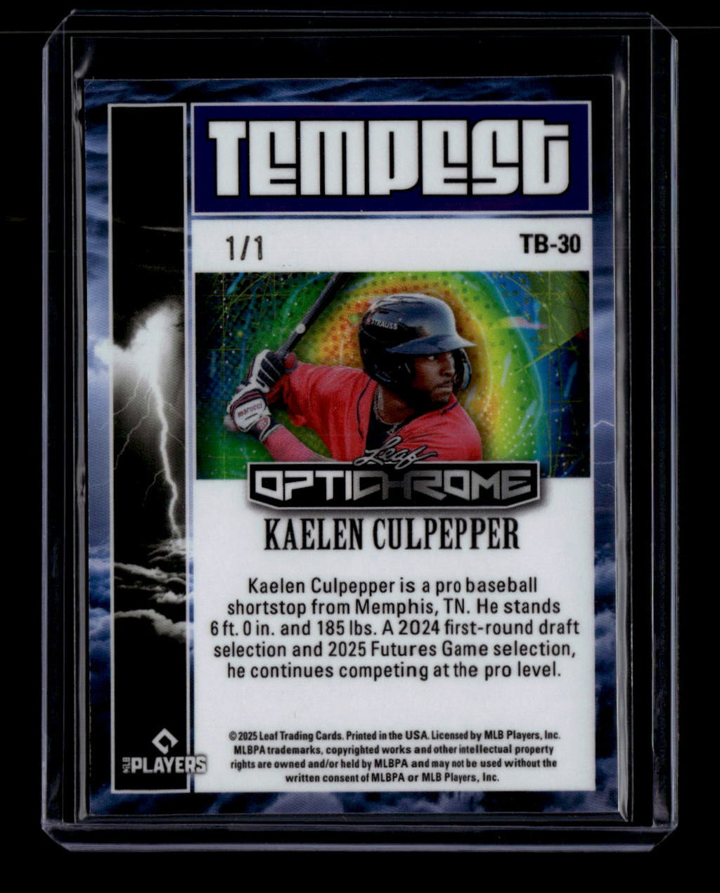 2025 Leaf Optichrome Tempest Green Shimmer tb30 Kaelen Culpepper 1/1