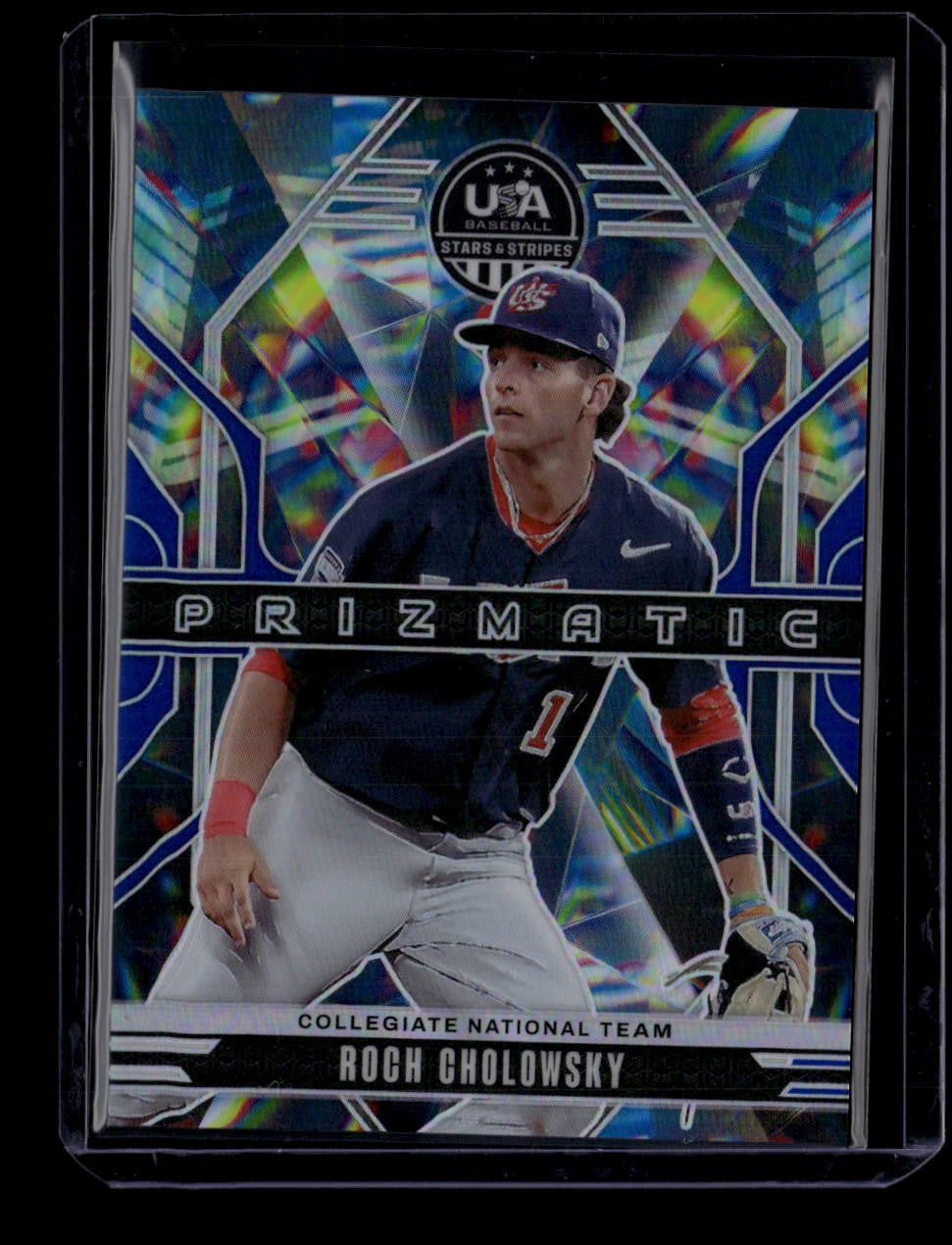 2026 USA Stars and Stripes Prizm Prizmatic Blue 7 Roch Cholowsky Rookie 73/99