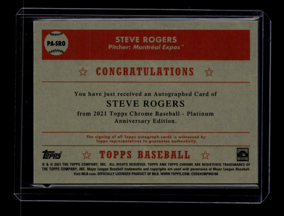 2021 Topps Chrome Platinum Anniversary Autographs PASRO Steve Rogers Auto