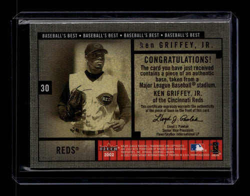 2002 Fleer Showcase Baseball's Best Memorabilia 16 Ken Griffey Jr. Base