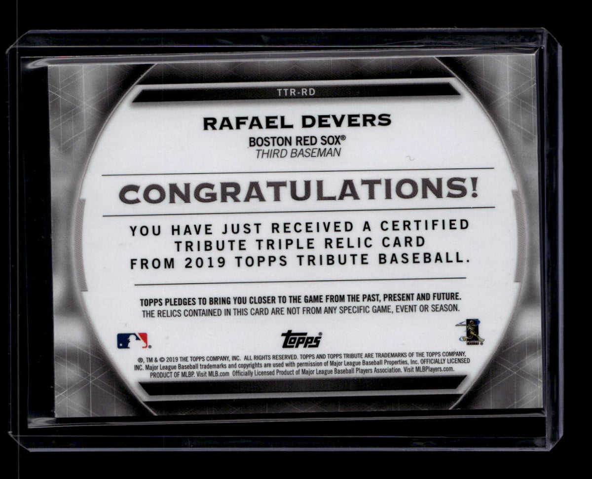 2019 Topps Tribute Triple Relics TTRRD Rafael Devers Triple Jersey 71/150