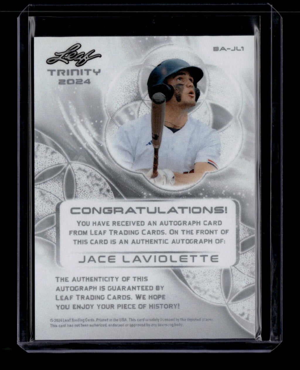 2024 Leaf Trinity Autographs Bronze bajl1 Jace LaViolette Rookie Auto 41/99