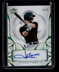 SOLD 183683 2024 Leaf Trinity Autographs Green bajt2 James Tibbs III Rookie Auto 23/25