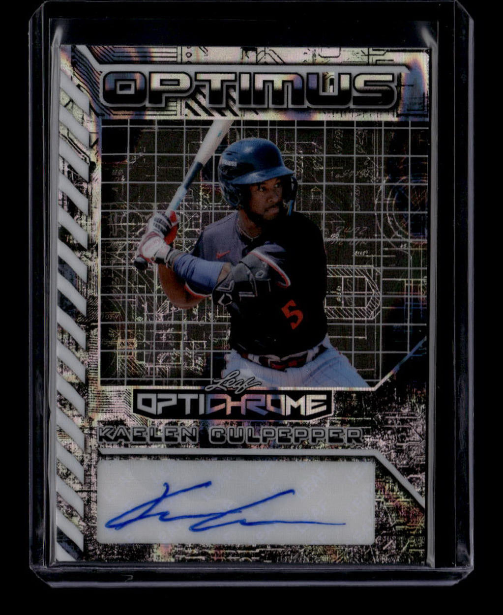 2025 Leaf Optichrome Optimus Silver Lava oakc1 Kaelen Culpepper Rookie Auto 9/10