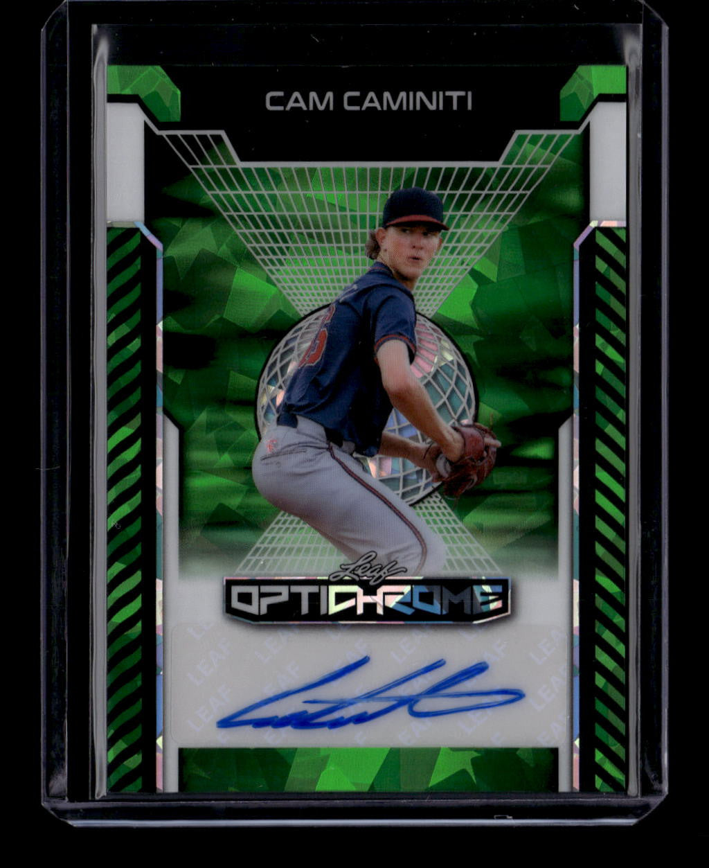 2025 Leaf Optichrome Green Crystal bacc1 Cam Caminiti Rookie Auto 2/6