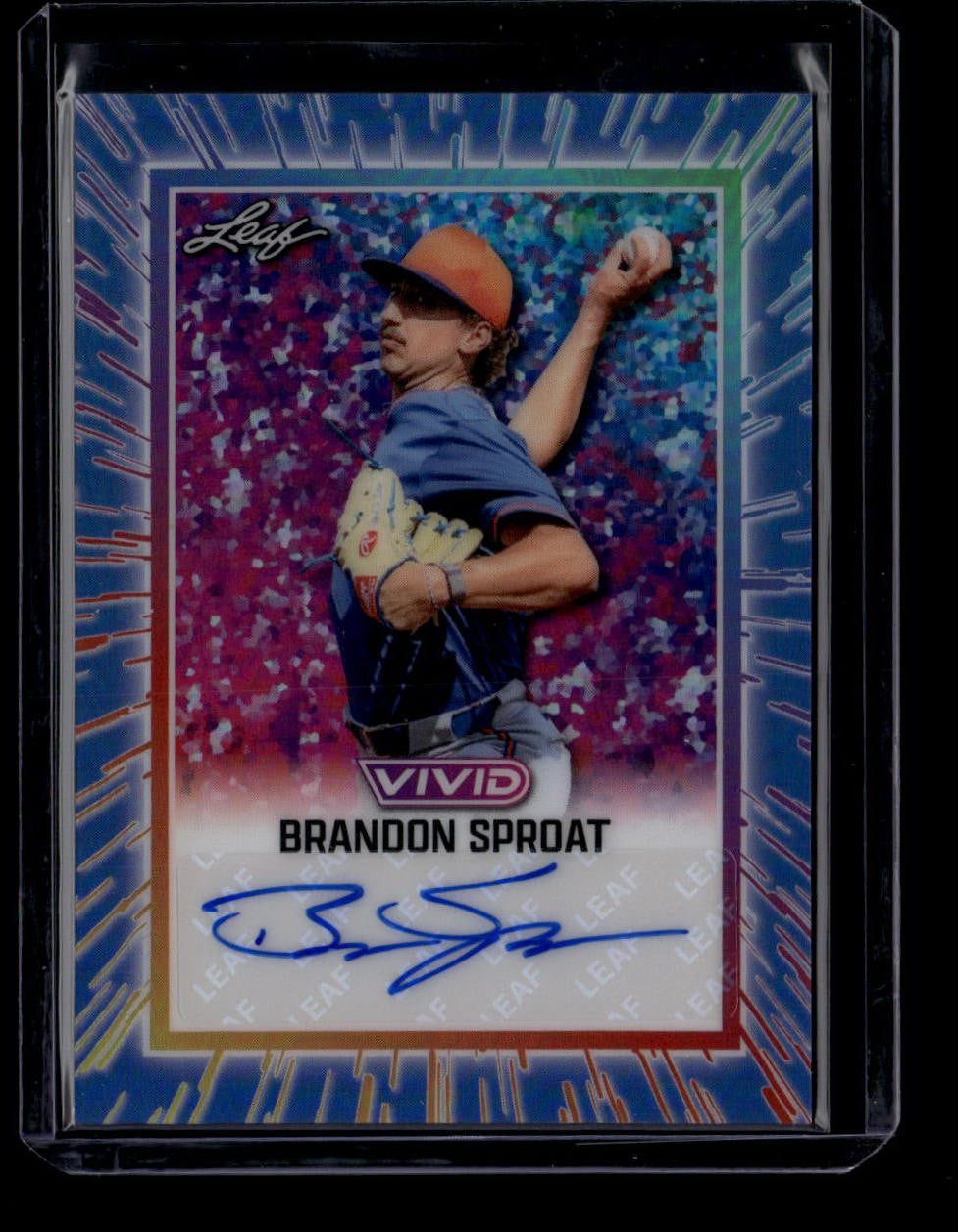 2025 Leaf Vivid Autographs Prismatic Blue babs1 Brandon Sproat Rookie Auto 3/6