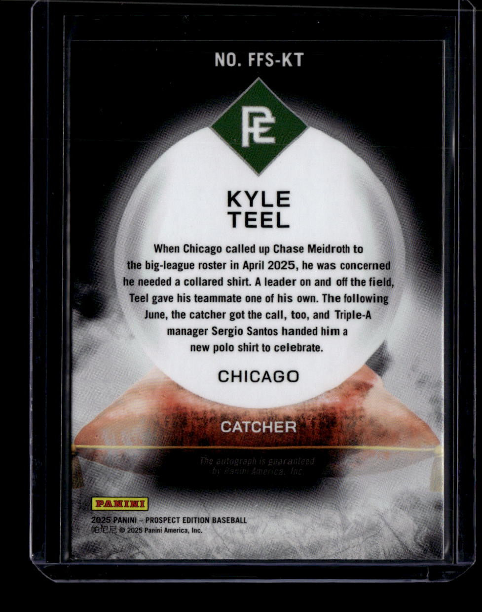 2025 Panini Prospect Edition Franchise Futures Signatures Kyle Teel Rookie Auto