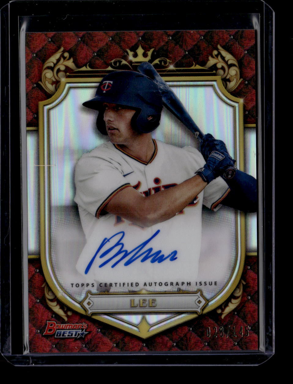SOLD 183706 2022 Bowman's Best Royalty Autographs Refractor PRBL Brooks Lee RC Auto 28/145