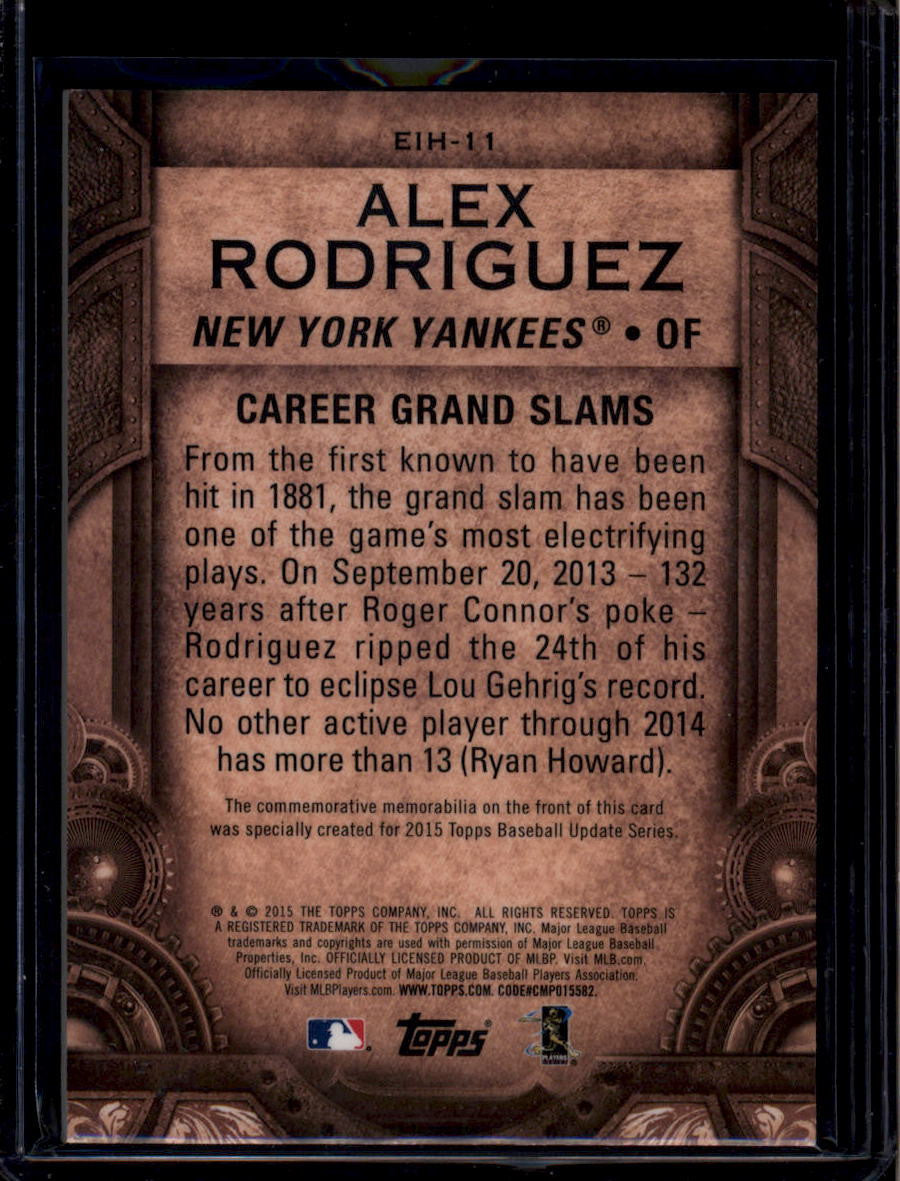 2015 Topps Update Etched in History eih11 Alex Rodriguez
