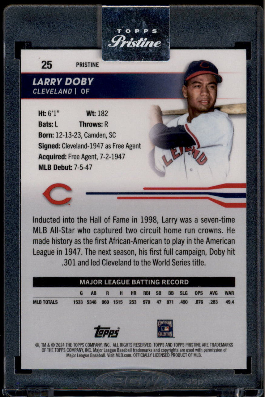 2024 Topps Pristine Orange Pristine Refractor 25 Larry Doby 4/25