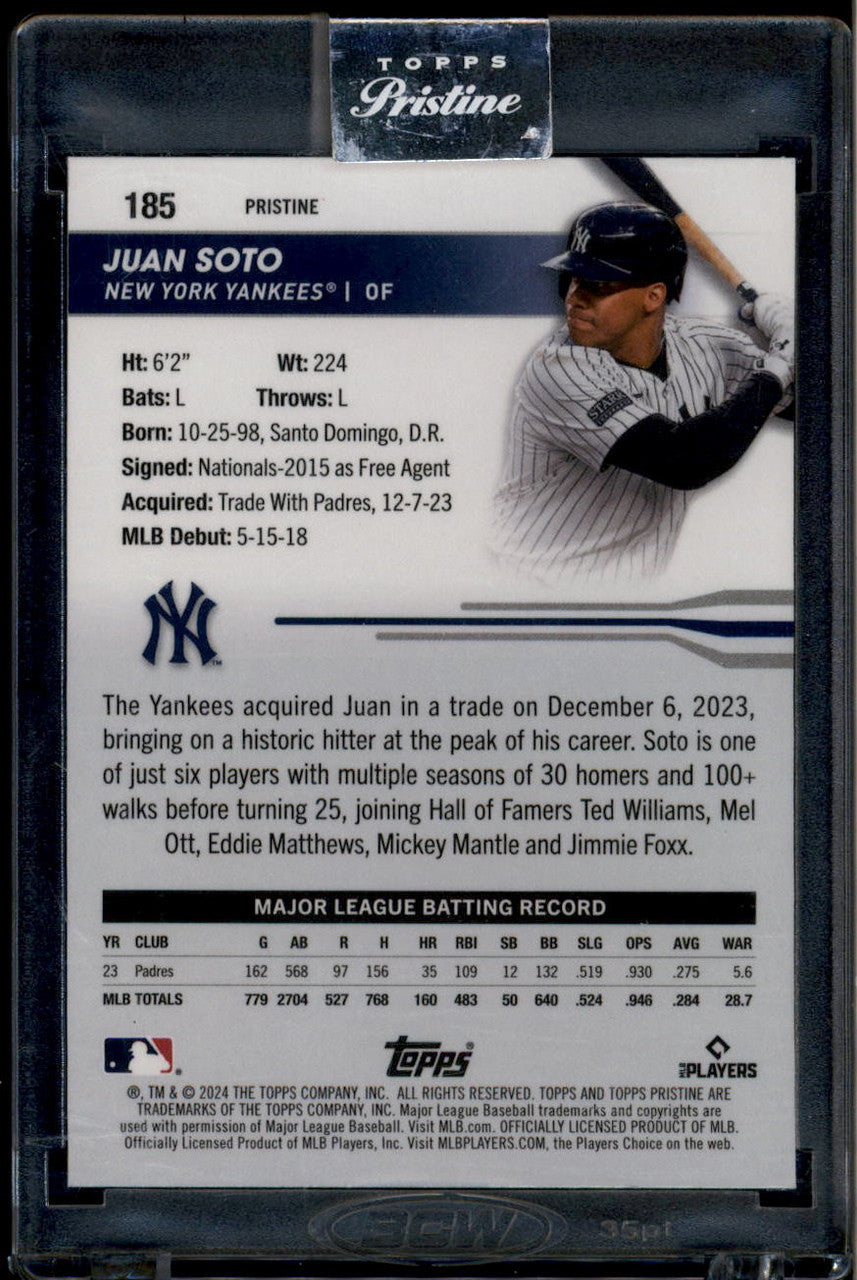 2024 Topps Pristine Blue Pristine Refractor 185 Juan Soto 8/75