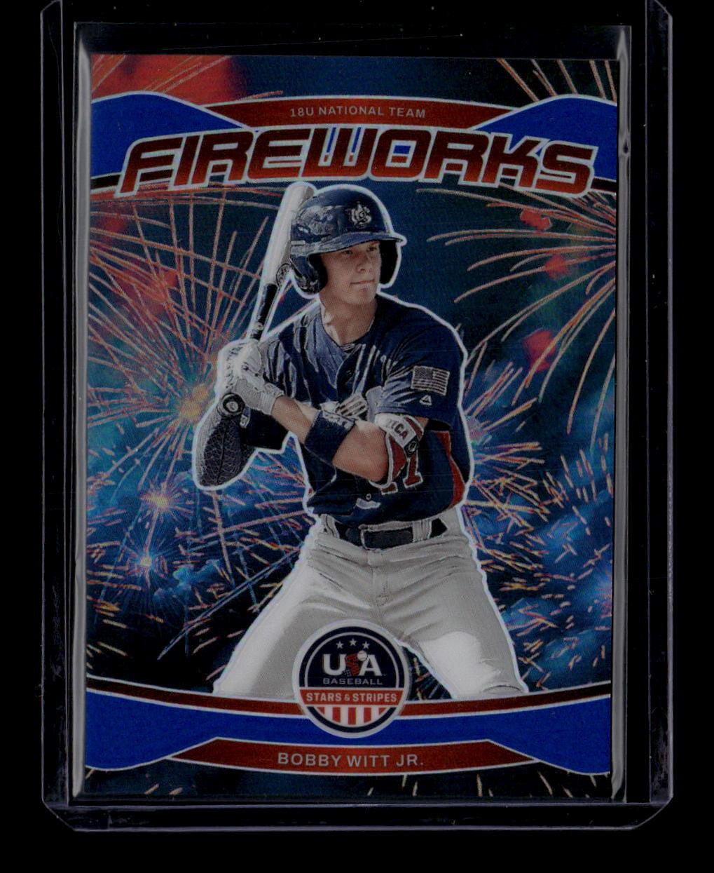 2026 USA Stars and Stripes Prizm Fireworks Prizms Blue 12 Bobby Witt Jr. 81/99