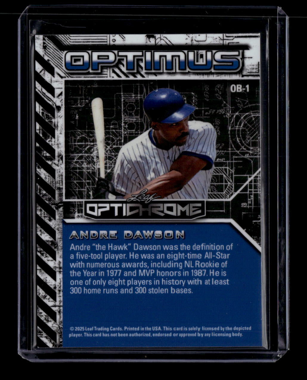 2025 Leaf Optichrome Optimus Orange Lazer ob1 Andre Dawson 1/1