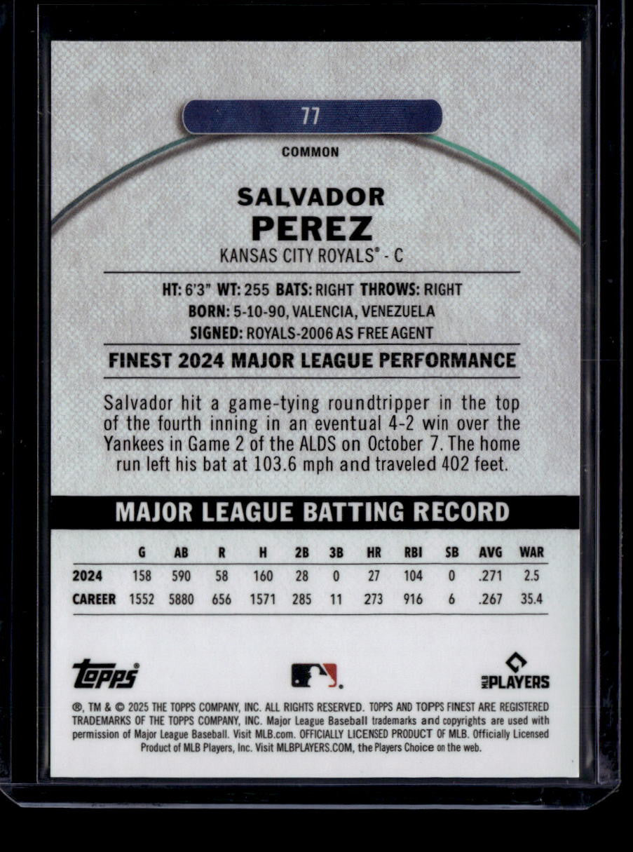 2025 Finest Gold Refractor 77 Salvador Perez 39/50 Common