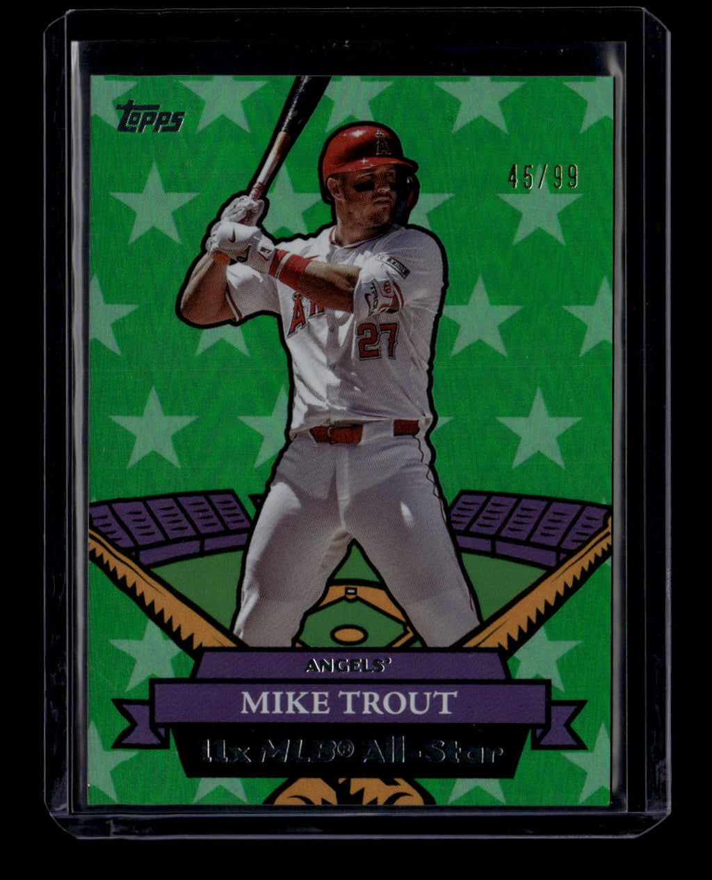 2025 Topps Archives '07 Topps All-Stars Green Foilboard 07as3 Mike Trout 45/99