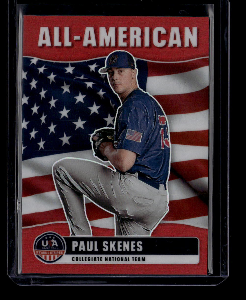 SOLD 183747 2026 USA Stars and Stripes Prizm All-American Prizms Red 15 Paul Skenes 196/199