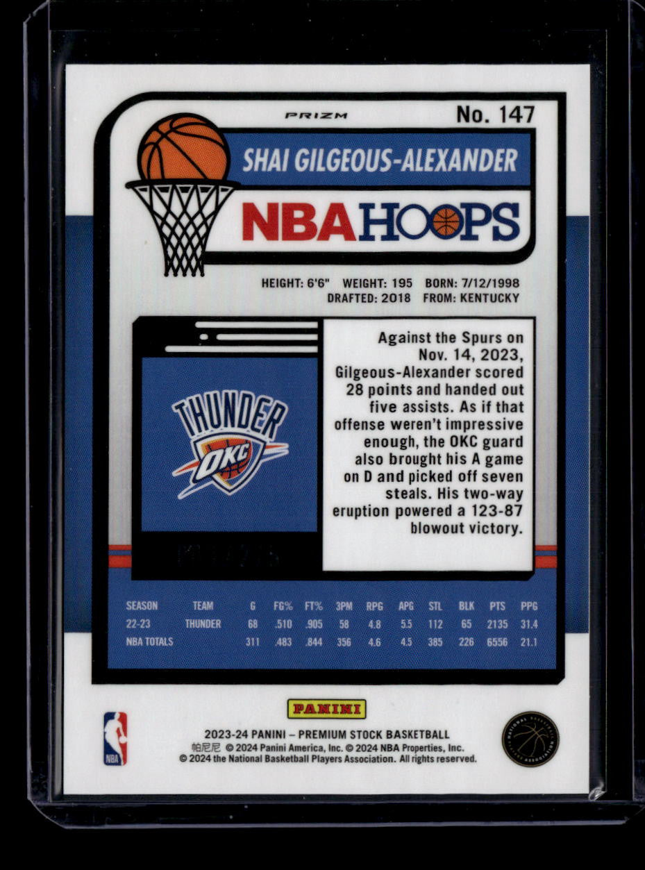 2023-24 Hoops Premium Stock Red Prizm 147 Shai Gilgeous-Alexander 8/275