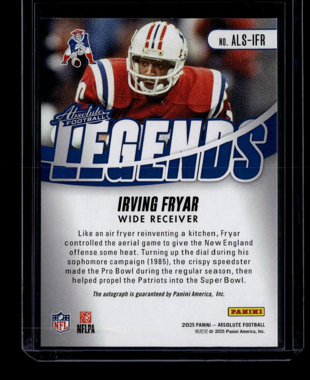 2025 Absolute Absolute Legends Signatures 14 Irving Fryar Auto 168/199