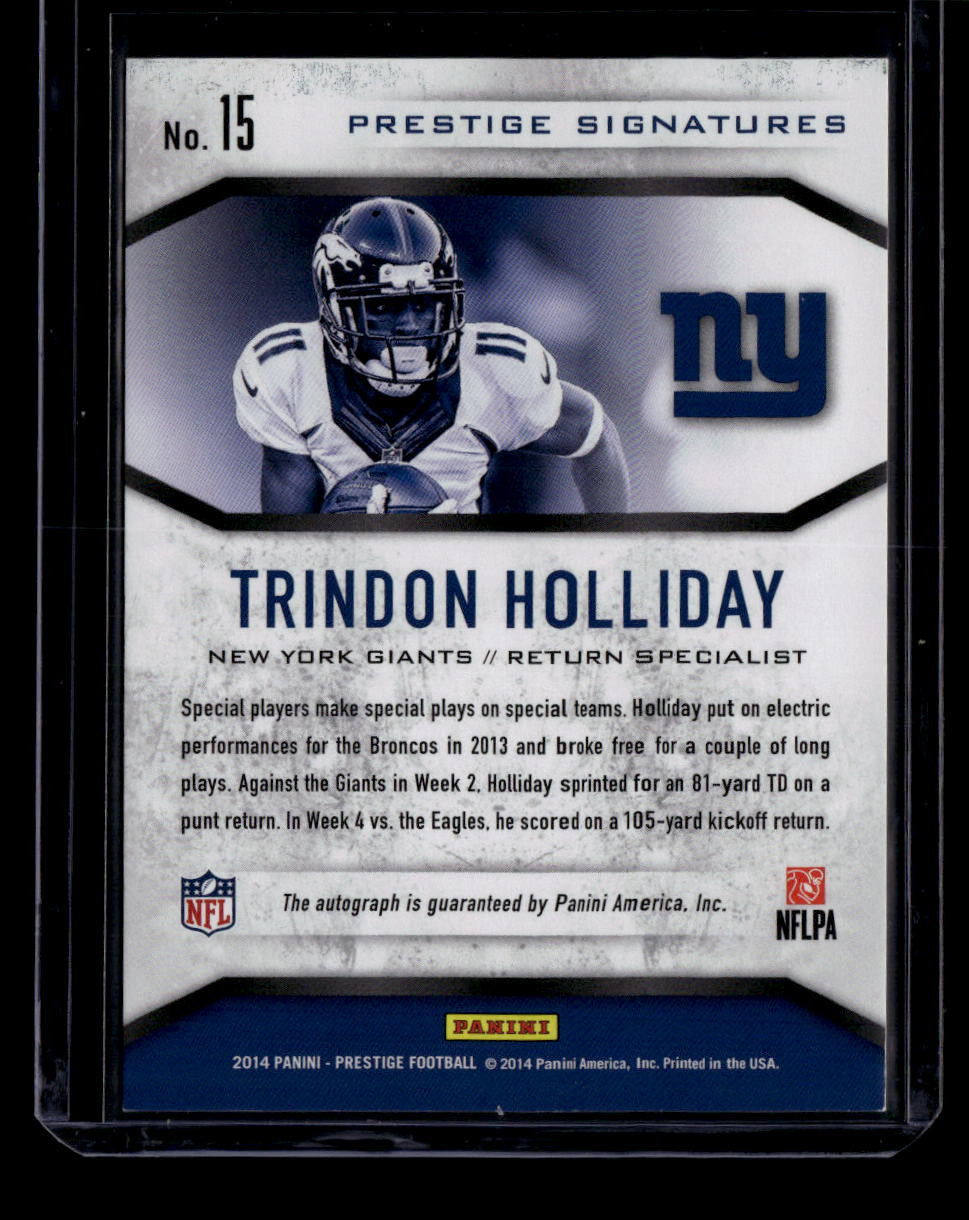 2014 Prestige Autographs 15 Trindon Holliday Auto 170/199