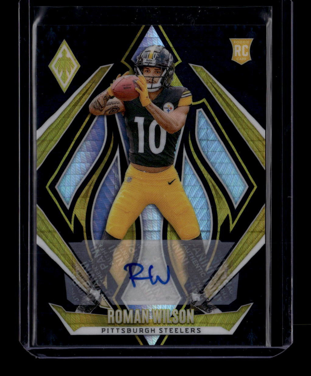 SOLD 183769 2024 Panini Phoenix Rookie Autographs Hyper Black 235 Roman Wilson Rookie Auto