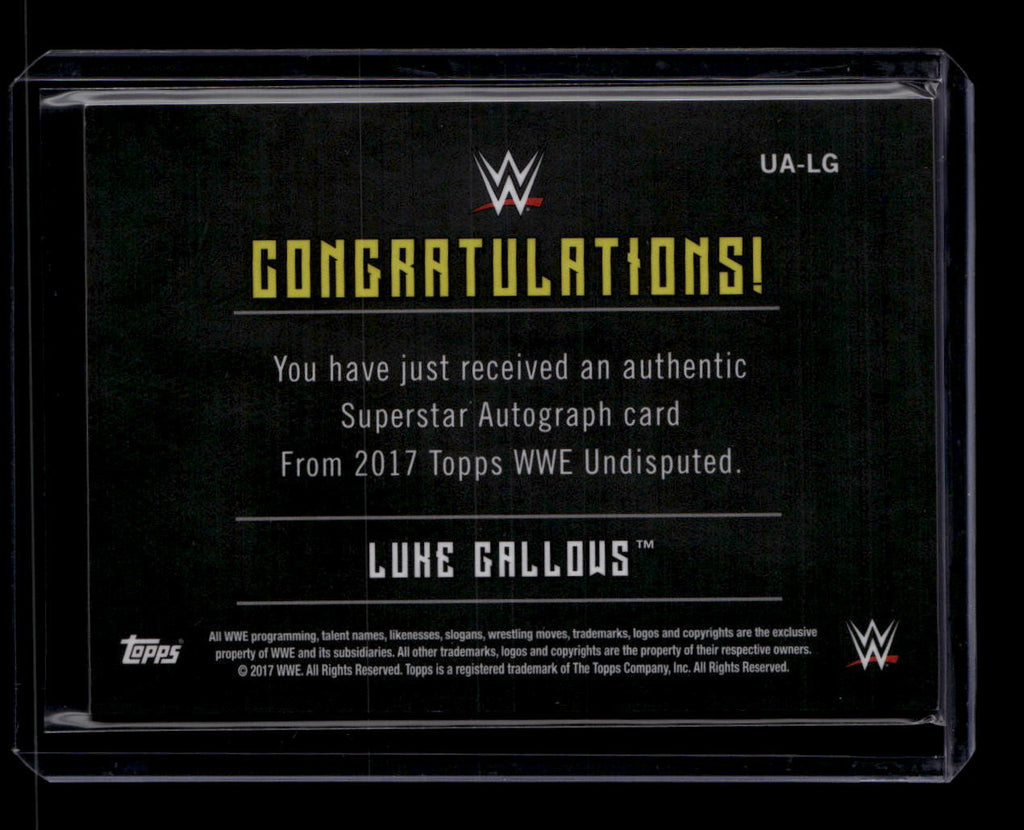 2017 Topps WWE Undisputed Autographs UALG Luke Gallows Auto 195/199