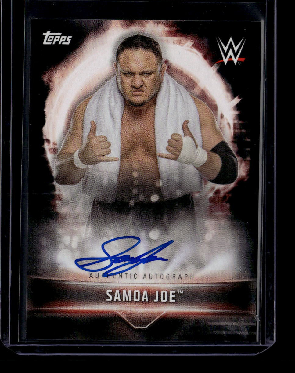 SOLD 183793 2019 Topps WWE Road to WrestleMania Autographs ASJ Samoa Joe Auto