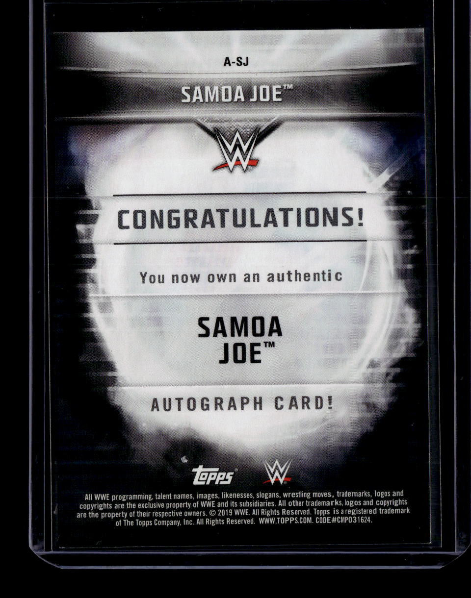 SOLD 183793 2019 Topps WWE Road to WrestleMania Autographs ASJ Samoa Joe Auto