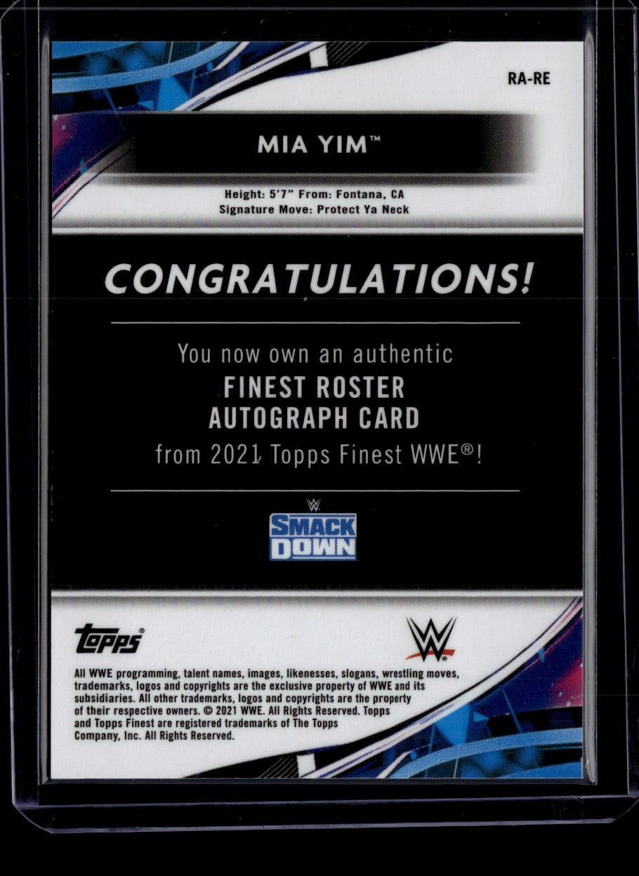 2021 Finest WWE Autographs RARE Mia Yim Auto