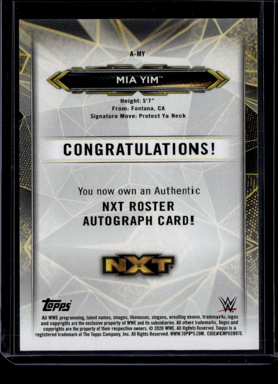 2020 Topps WWE NXT Roster Autographs AMY Mia Yim Auto