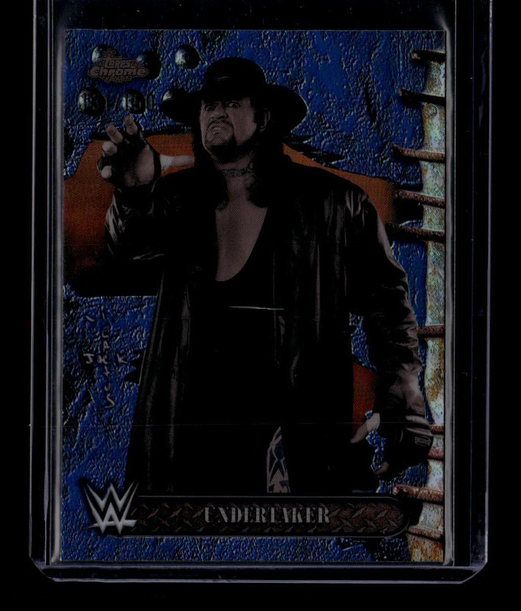 SOLD 183797 2025 Topps Chrome Cactus Jack WWE Blue Refractor 40 Undertaker 131/150