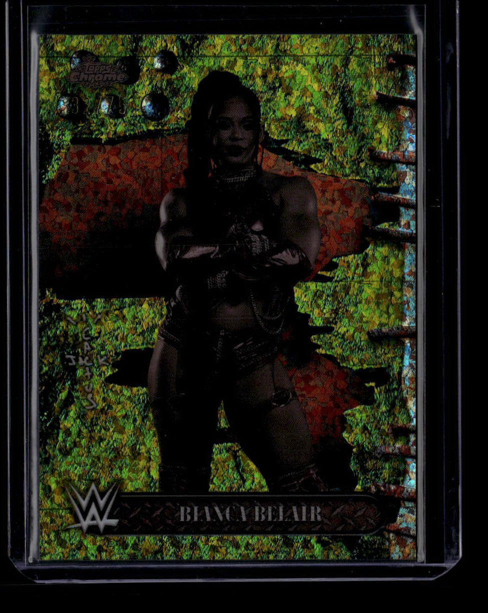 2025 Topps Chrome Cactus Jack Yellow Mini-Diamond Refractor 11 Bianca Belair /75