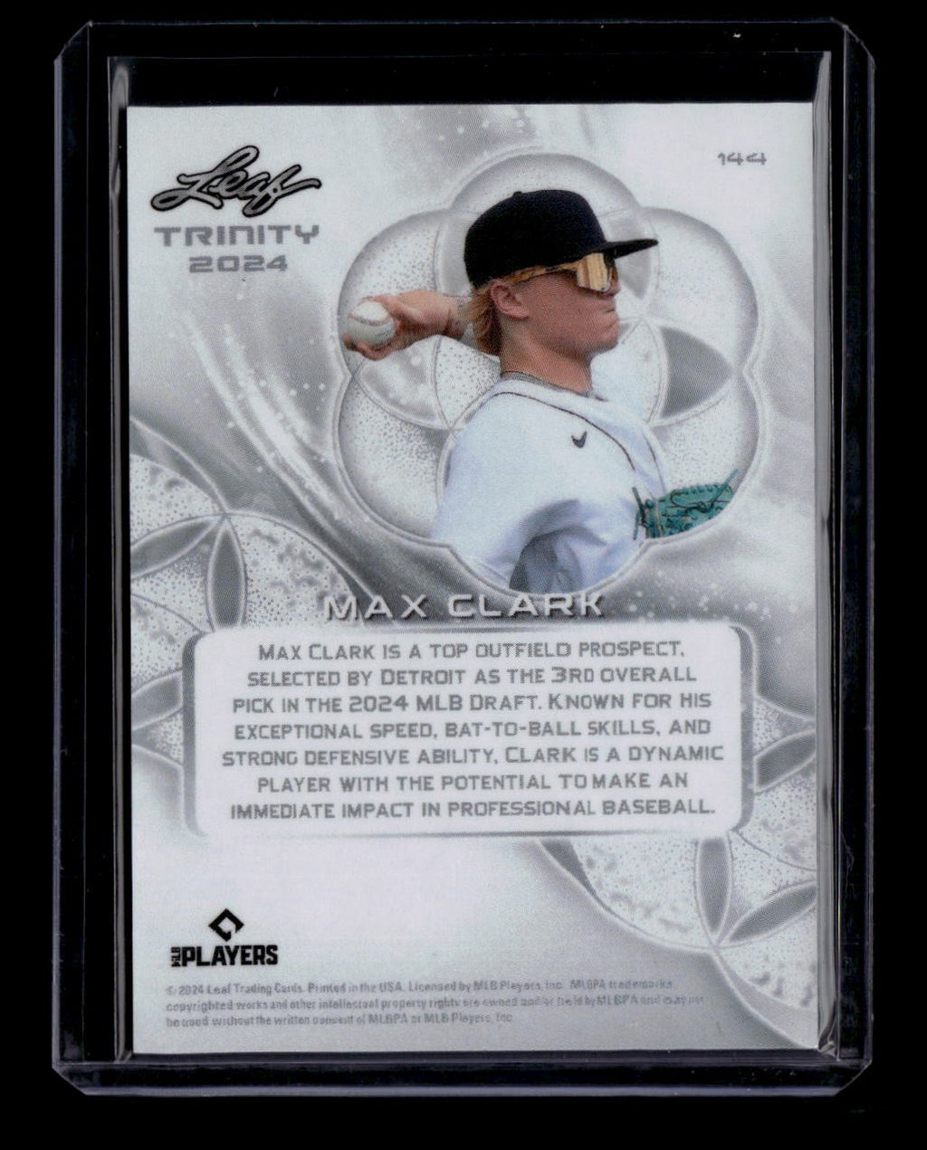 SOLD 183805 2024 Leaf Trinity Red 144 Max Clark Rookie 1/10