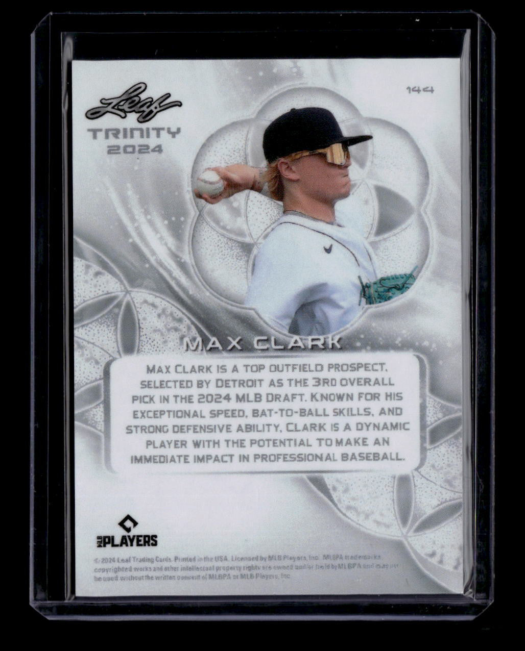 SOLD 183805 2024 Leaf Trinity Red 144 Max Clark Rookie 1/10