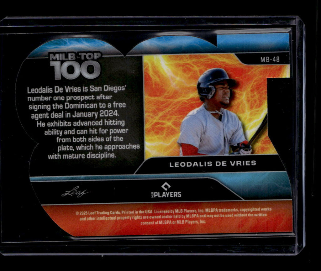 DELETE 183806 2025 Leaf Baseball Nation MiLB Top 100 Red Shimmer mb48 Leo De Vries Rookie 1/2