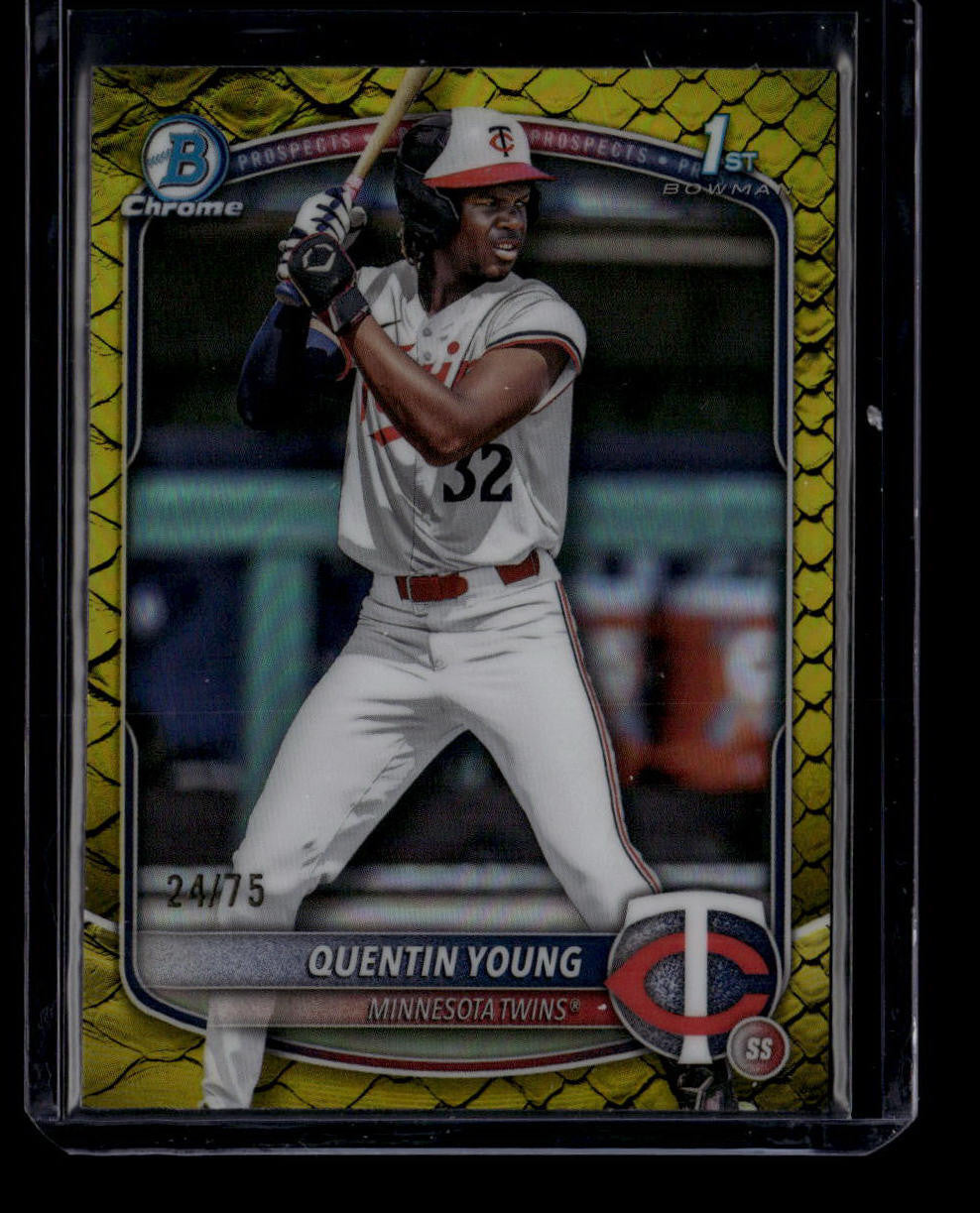 2025 Bowman Chrome Draft Yellow Reptillian Refractor Quentin Young Rookie 24/75
